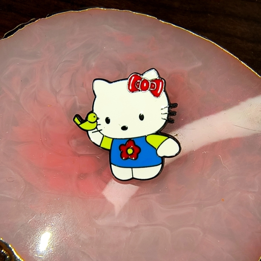 Hello Kitty Pin - White and Blue